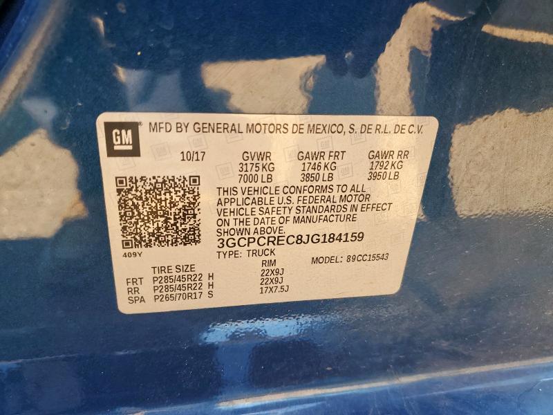 3GCPCREC8JG184159 - 2018 CHEVROLET SILVERADO C1500 LT ლურჯი ფოტო 12