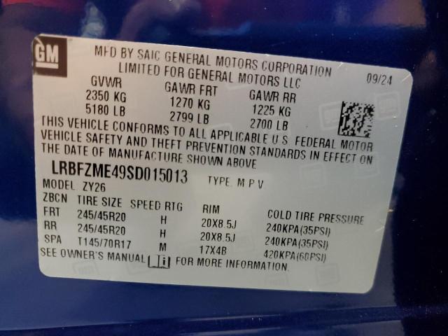 LRBFZME49SD015013 - 2025 BUICK ENVISION AVENIR Niebieski zdjęcie 14