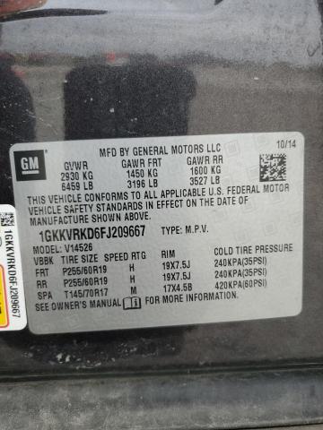 1GKKVRKD6FJ209667 - 2015 GMC ACADIA SLT-1 CHARCOAL photo 13