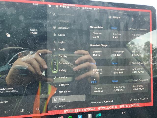 5YJ3E1EB9LF670523 - 2020 TESLA MODEL 3 灰色 照片 9