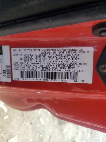 5TEUU42N66Z294860 - 2006 TOYOTA TACOMA ACCESS CAB RED photo 12