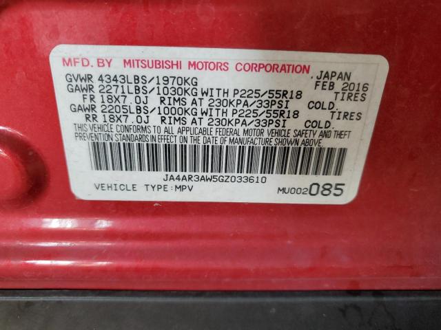 JA4AR3AW5GZ033610 - 2016 MITSUBISHI OUTLANDER ES RED photo 13