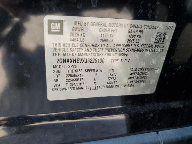 2GNAXHEVXJ6226100 - 2018 CHEVROLET EQUINOX LS შავი ფოტო 13