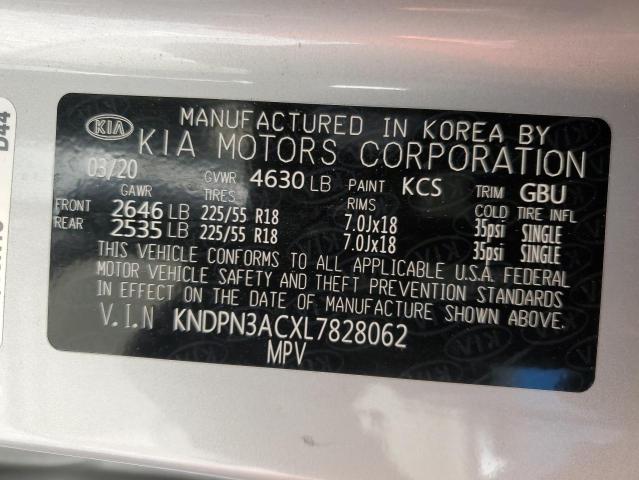 KNDPN3ACXL7828062 - 2020 KIA SPORTAGE EX SILVER photo 13