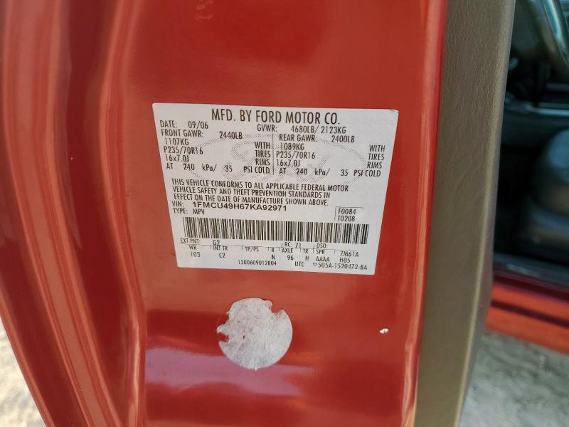 1FMCU49H67KA92971 - 2007 FORD ESCAPE HEV წითელი ფოტო 13