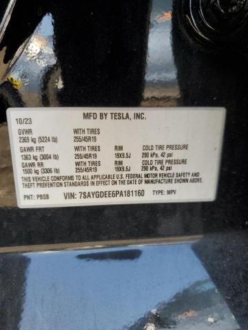 7SAYGDEE6PA181160 - 2023 TESLA MODEL Y BLACK photo 13