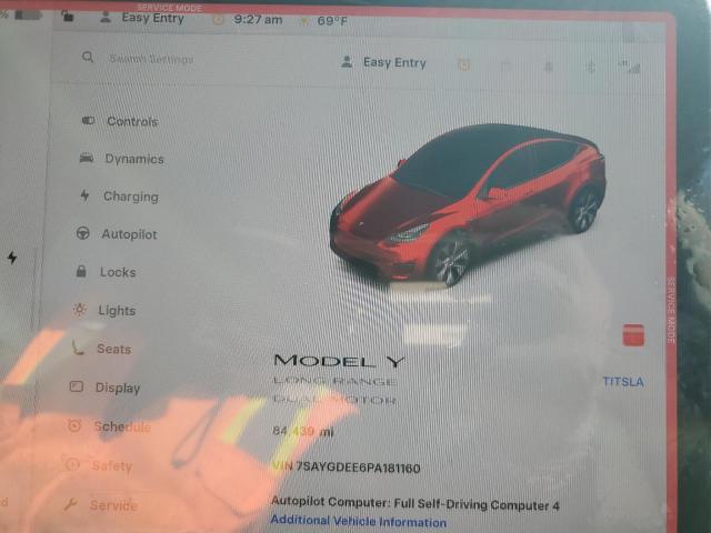 7SAYGDEE6PA181160 - 2023 TESLA MODEL Y BLACK photo 9