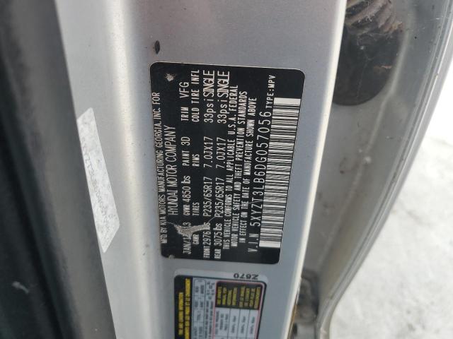 5XYZT3LB6DG057056 - 2013 HYUNDAI SANTA FE S SILVER photo 13