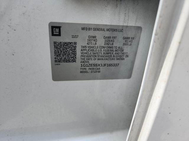 1G1ZE5SX3JF165337 - 2018 CHEVROLET MALIBU PREMIER WHITE photo 12