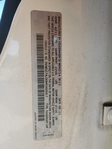 3VWDZ7AJXBM382557 - 2011 VOLKSWAGEN JETTA SE 白色 照片 12