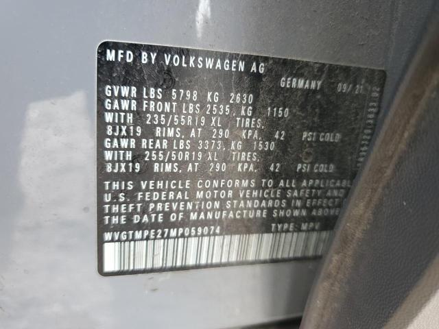 WVGTMPE27MP059074 - 2021 VOLKSWAGEN ID.4 PRO S Сұр фото 14