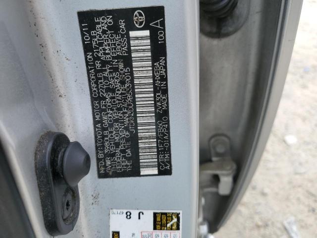 JTDKN3DU9B5339015 - 2011 TOYOTA PRIUS 银色 照片 12