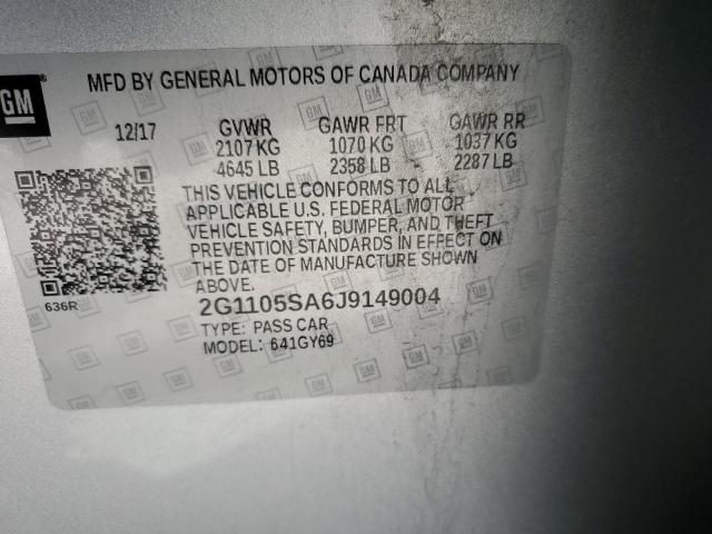 2G1105SA6J9149004 - 2018 CHEVROLET IMPALA LT SILVER photo 12