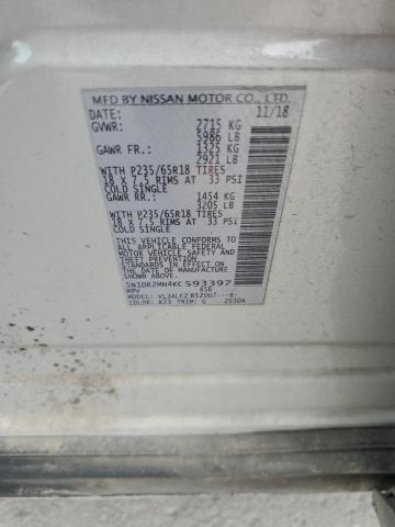 5N1DR2MN4KC593397 - 2019 NISSAN PATHFINDER S Gümüş fotoğraf 13