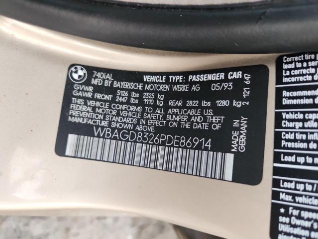 WBAGD8326PDE86914 - 1993 BMW UK IL AUTOMATIC GOLD photo 12