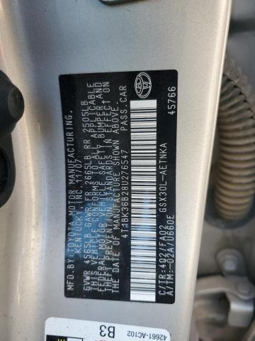 4T1BK36B28U276547 - 2008 TOYOTA AVALON XL TAN photo 12