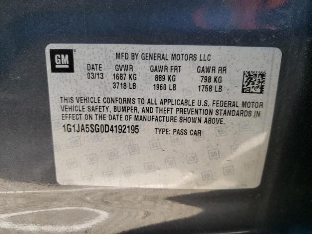 1G1JA5SG0D4192195 - 2013 CHEVROLET SONIC LS 灰色 照片 12