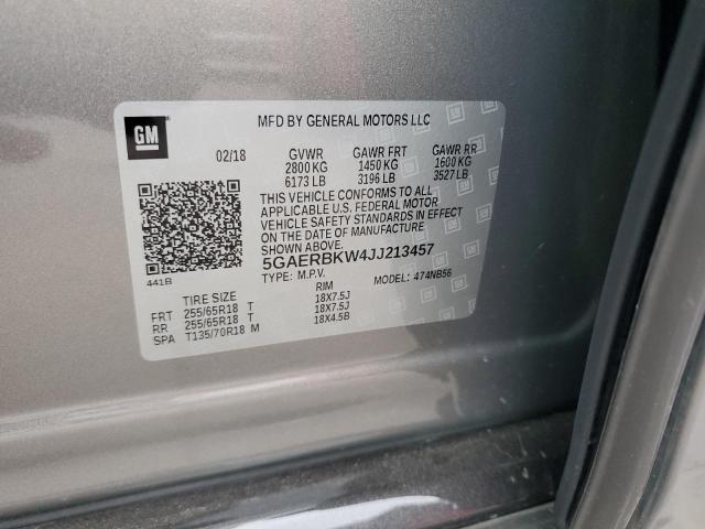 5GAERBKW4JJ213457 - 2018 BUICK ENCLAVE ESSENCE 灰色 照片 12