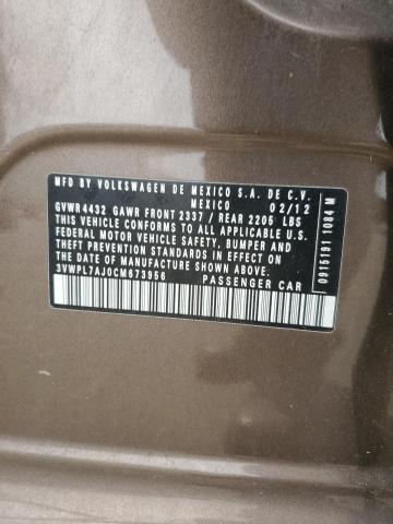 3VWPL7AJ0CM673956 - 2012 VOLKSWAGEN JETTA TDI Brązowy zdjęcie 13