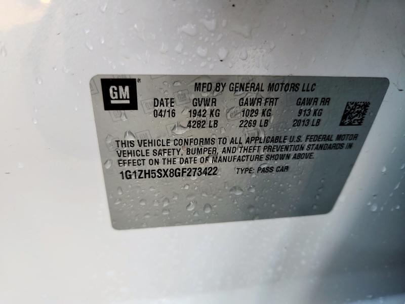 1G1ZH5SX8GF273422 - 2016 CHEVROLET MALIBU PREMIER WHITE photo 13