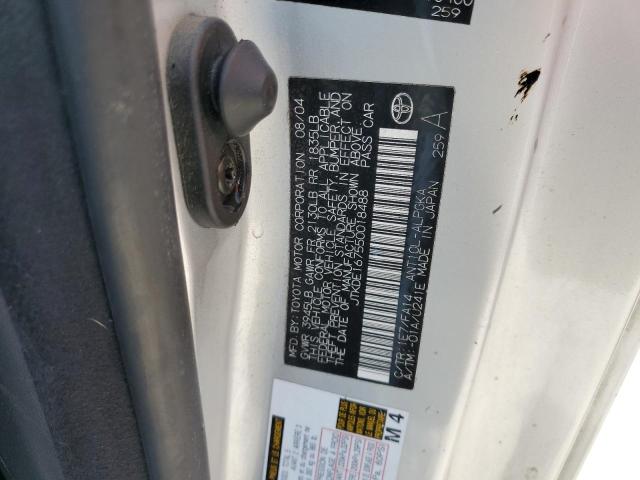 JTKDE167550018488 - 2005 TOYOTA SCION TC ვერცხლისფერი ფოტო 12