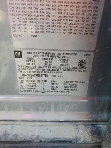 LRBFX2SA7KD024720 - 2019 BUICK ENVISION ESSENCE Մոխրագույն լուսանկար 13