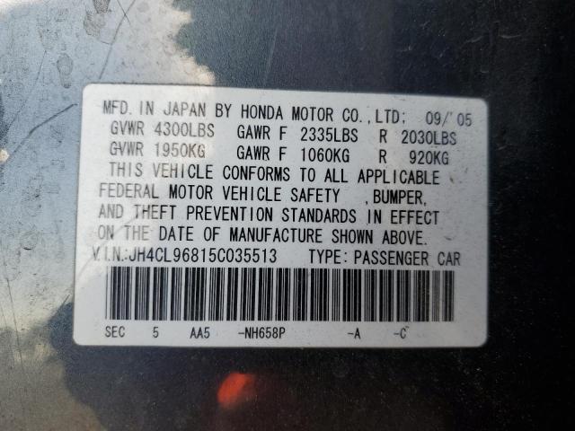 JH4CL96815C035513 - 2005 ACURA TSX 灰色 照片 12