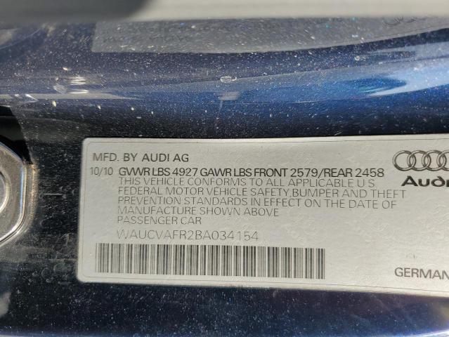 WAUCVAFR2BA034154 - 2011 AUDI S5 PREMIUM PLUS 蓝色 照片 12