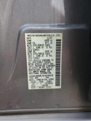 5N1BR18B88C640909 - 2008 NISSAN PATHFINDER LE Bej foto 13