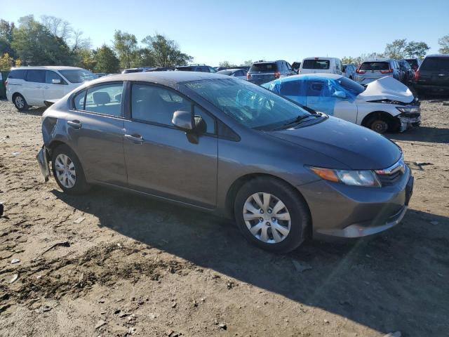 19XFB2F55CE367958 - 2012 HONDA CIVIC LX GRAY photo 4