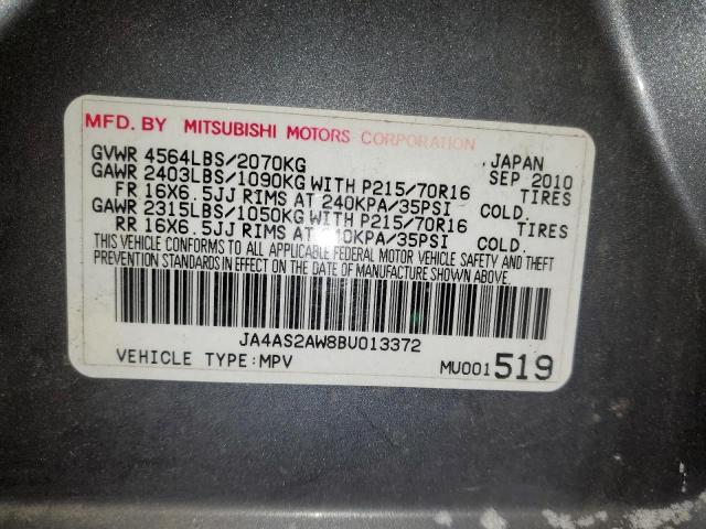 JA4AS2AW8BU013372 - 2011 MITSUBISHI OUTLANDER ES Boz foto 13