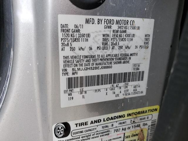 5LMJJ2H52BEJ08860 - 2011 LINCOLN NAVIGATOR ნაცრისფერი ფოტო 13