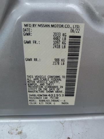 1N4BL4DW3NN401953 - 2022 NISSAN ALTIMA SV SILVER photo 12