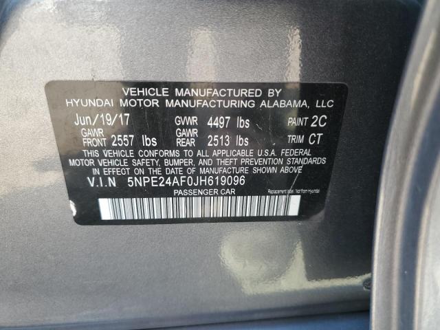 5NPE24AF0JH619096 - 2018 HYUNDAI SONATA SE 灰色 照片 12