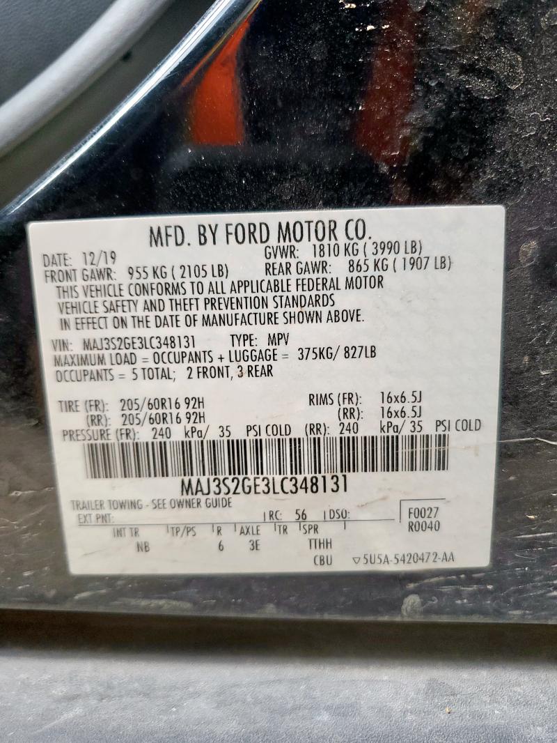 MAJ3S2GE3LC348131 - 2020 FORD ECOSPORT SE Negro foto 13