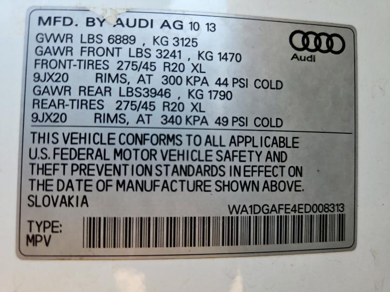 WA1DGAFE4ED008313 - 2014 AUDI Q7 PRESTIGE 白色 照片 13
