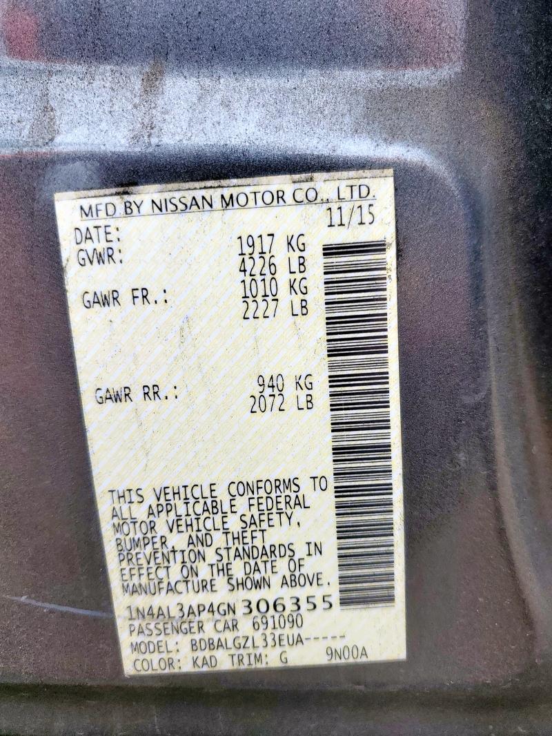 1N4AL3AP4GN306355 - 2016 NISSAN ALTIMA 2.5 GRAY photo 13