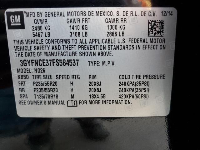 3GYFNCE37FS584537 - 2015 CADILLAC SRX PERFORMANCE COLLECTION Noir photo 13