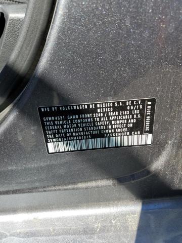 3VWD07AJ4FM401815 - 2015 VOLKSWAGEN JETTA SE GRAY photo 13