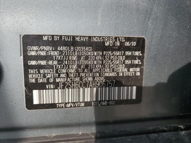 JF2SH6CC7AH906757 - 2010 SUBARU FORESTER 2.5X PREMIUM TEAL photo 13