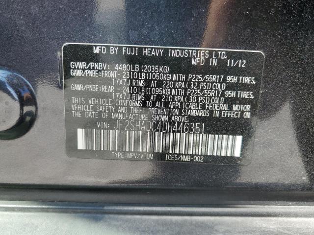 JF2SHADC4DH446351 - 2013 SUBARU FORESTER 2.5X PREMIUM GRAY photo 13