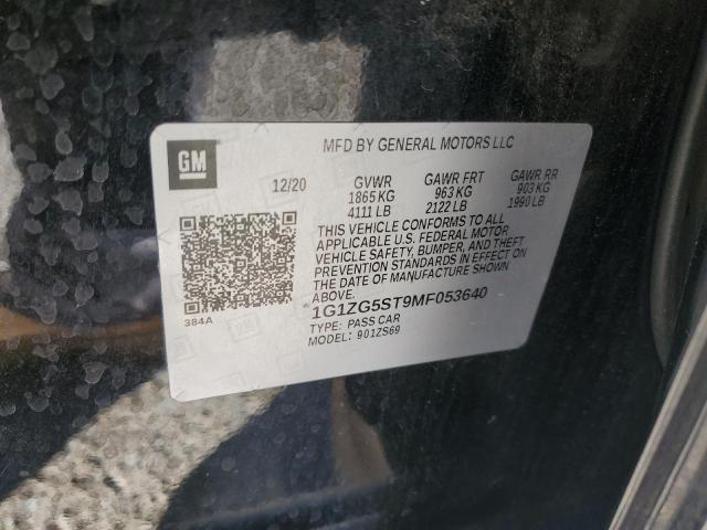 1G1ZG5ST9MF053640 - 2021 CHEVROLET MALIBU RS BLACK photo 12