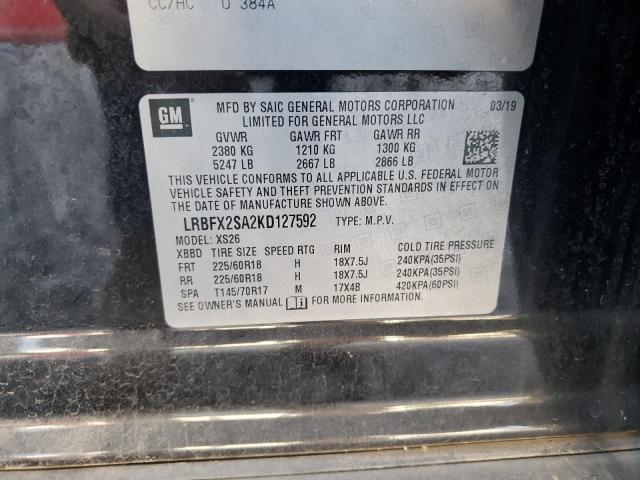 LRBFX2SA2KD127592 - 2019 BUICK ENVISION ESSENCE შავი ფოტო 13