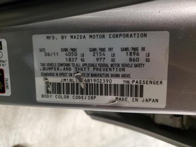 JM1BL1K56B1902390 - 2011 MAZDA 3 S SILVER photo 12