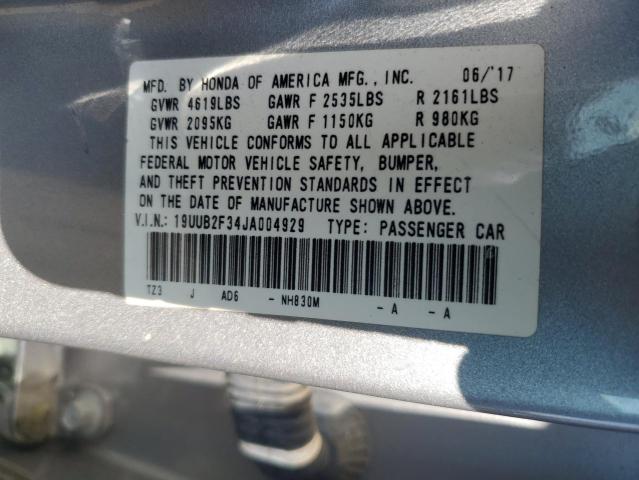 19UUB2F34JA004929 - 2018 ACURA TLX SILVER photo 13