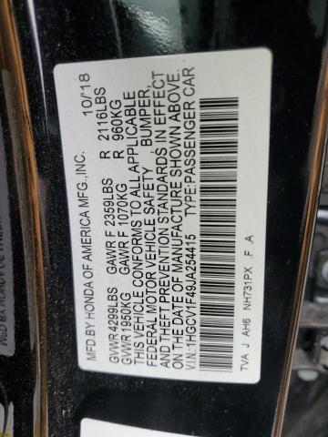 1HGCV1F49JA254415 - 2018 HONDA ACCORD EX BLACK photo 12