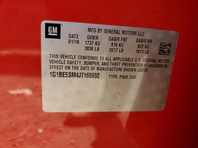 1G1BE5SM4J7165932 - 2018 CHEVROLET CRUZE LT 红色 照片 12