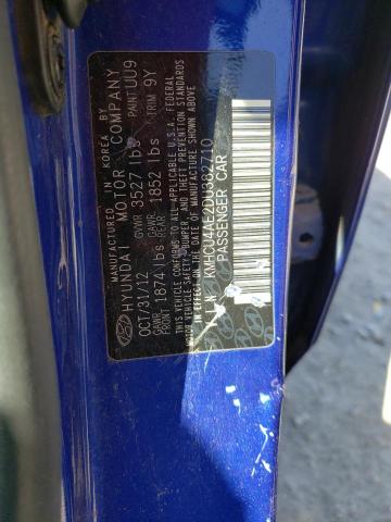 KMHCU4AE2DU382710 - 2013 HYUNDAI ACCENT GLS BLUE photo 12