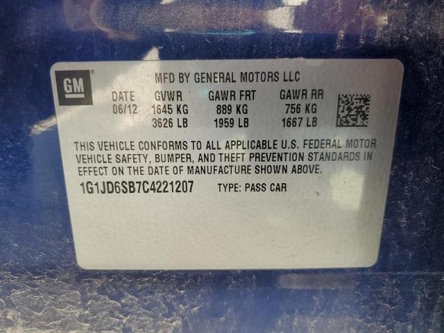 1G1JD6SB7C4221207 - 2012 CHEVROLET SONIC LT BLUE photo 12