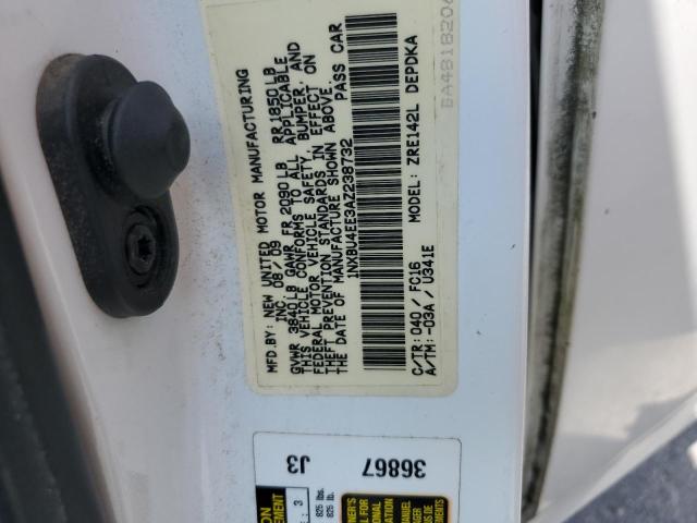 1NXBU4EE3AZ238732 - 2010 TOYOTA COROLLA BASE 白色 照片 12